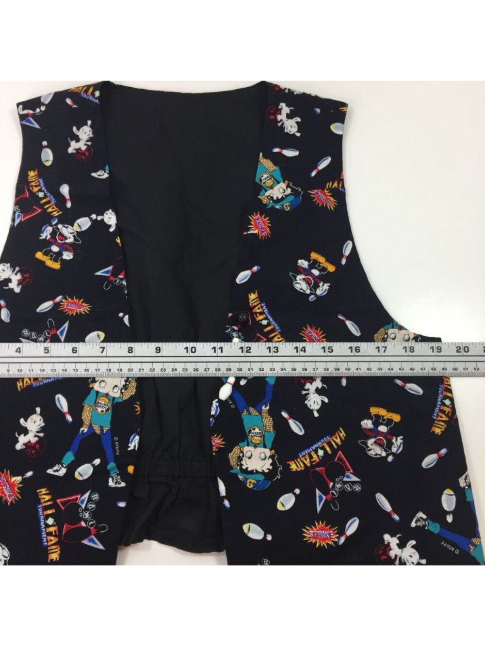 Handmade Womens Betty Boop Bowling Black Vest - Picture 13 of 14
